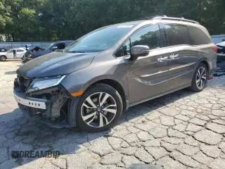 2018 Honda Odyssey Elite with VIN 5FNRL6H96JB069444, listed as a Copart auction lot 62411755 with 114,902 mi miles and Salvage title. Bid and sale history available at DreamBid. Image 1.