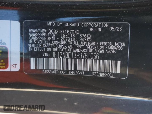 2023 Toyota GR86 Premium with VIN JF1ZNBE13P9761056, listed as a Copart auction lot 75953804 with 10,960 mi miles and Salvage Title. Bid and sale history available at carsss.com. Image 12.