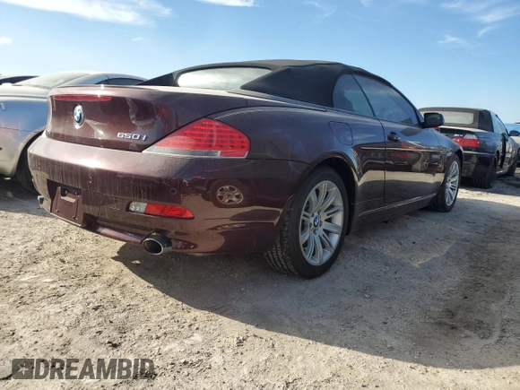 2007 BMW 6 Series 650i with VIN WBAEK13567CN80454, listed as a Copart auction lot 75070664 with 32,610 mi miles and Salvage Title. Bid and sale history available at carsss.com. Image 3.