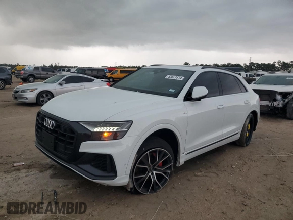 2022 Audi Q8 Prestige with VIN WA1FVBF17ND009814, listed as a Copart auction lot 83627874 with 16,294 mi miles and Salvage Title. Bid and sale history available at carsss.com. Image 1.