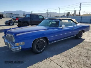 1974 Cadillac Eldorado z VIN 6L67S4Q409637, wystawiony jako Copart lot #78554424 z przebiegiem 81 948 mil mil oraz Czysty tytuł • Clean title. Historia ofert i sprzedaży dostępna na DreamBid. Obrazek 1.