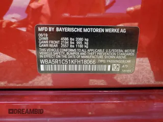 2019 BMW 3 Series 330i with VIN WBA5R1C51KFH18066, listed as a Copart auction lot 60600665 with 142,789 mi miles and Salvage title. Bid and sale history available at DreamBid. Image 13.
