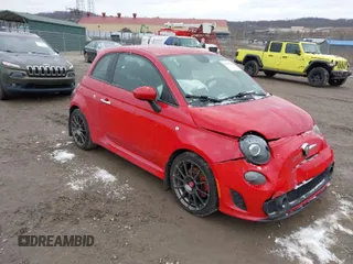 2015 FIAT 500 Abarth with VIN 3C3CFFFH7FT607881, listed as a IAAI auction lot 41738612 with 69,061 mi miles. Bid and sale history available at carsss.com. Image 1.