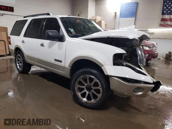 2008 Ford Expedition Eddie Bauer with VIN 1FMFU18518LA43000, listed as a Copart auction lot 49407645 with 108,053 mi miles and Salvage title. Bid and sale history available at DreamBid. Image 4.