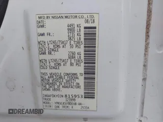 2018 Nissan NV SV with VIN 1N6AF0KY0JN815953, listed as a IAAI auction lot 40601820 with 1 mi miles. Bid and sale history available at carsss.com. Image 9.