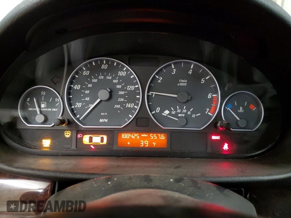 2001 BMW 3 Series 330Ci with VIN WBABN53421JU21846, listed as a Copart auction lot 84255684 with 188,425 mi miles and Salvage Title. Bid and sale history available at carsss.com. Image 9.