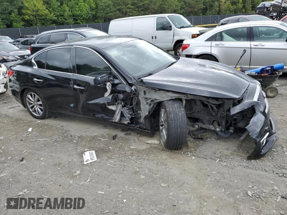 2017 Infiniti Q50 2.0t with VIN JN1CV7AP5HM642787, listed as a Copart auction lot 63081264 with 170,128 mi miles and Salvage Title. Bid and sale history available at carsss.com. Image 4.
