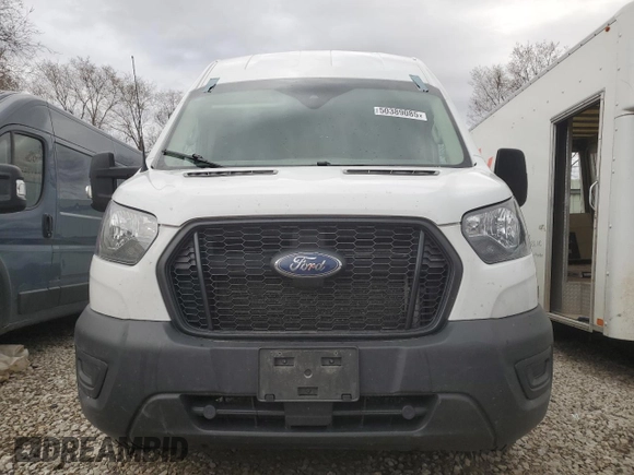 2023 Ford Transit Cargo with VIN 1FTBR1X86PKA91709, listed as a Copart auction lot 50389085 with 107,777 mi miles and Salvage title. Bid and sale history available at DreamBid. Image 5.