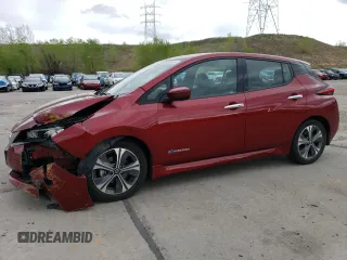 2018 Nissan LEAF SV with VIN 1N4AZ1CP5JC313544, listed as a Copart auction lot 55855085 with 80,523 mi miles and Salvage title. Bid and sale history available at DreamBid. Image 1.