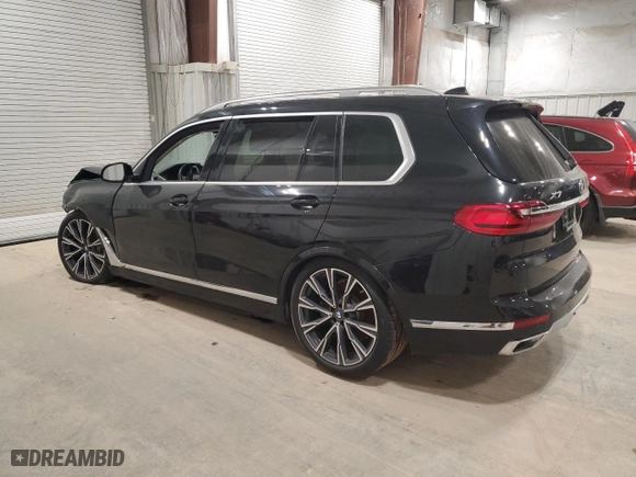 2019 BMW X7 xDrive50i with VIN 5UXCX4C54KLS39168, listed as a Copart auction lot 87574115 with 0 mi miles and Salvage Title. Bid and sale history available at carsss.com. Image 2.
