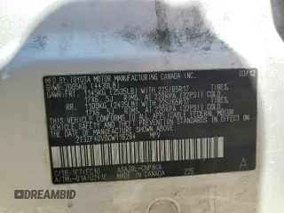 2012 Toyota RAV4 with VIN 2T3ZF4DV0CW116284, listed as a Copart auction lot 48575905 with 348,854 mi miles and Salvage Title. Bid and sale history available at carsss.com. Image 13.