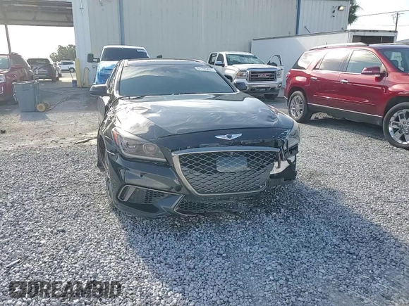 2018 Genesis G80 Sport with VIN KMHGN4JB4JU216186, listed as a Copart auction lot 61185455 with 62,147 mi miles and Salvage title. Bid and sale history available at DreamBid. Image 13.