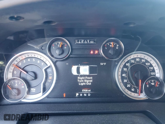 2018 Ram 1500 Big Horn with VIN 1C6RR7LT6JS298093, listed as a Copart auction lot 57454835 with 57,638 mi miles and Salvage title. Bid and sale history available at DreamBid. Image 9.