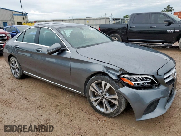 2019 Mercedes-Benz C 300 with VIN WDDWF8DB2KR516481, listed as a Copart auction lot 60709945 with 22,635 mi miles and Salvage title. Bid and sale history available at DreamBid. Image 4.