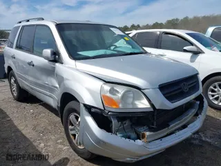 2005 Honda Pilot EX-L with RES with VIN 2HKYF18605H562586, listed as a IAAI auction lot 41826755 with 298,051 mi miles. Bid and sale history available at carsss.com. Image 1.