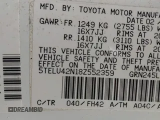 2008 Toyota Tacoma z VIN 5TELU42N18Z552359, wystawiony jako IAAI lot #42269959 z przebiegiem 163 012 mil mil oraz . Historia ofert i sprzedaży dostępna na DreamBid. Obrazek 9.