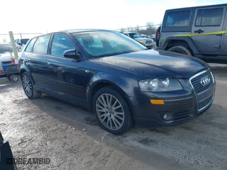 2008 Audi A3 with VIN WAUNF78P08A141023, listed as a IAAI auction lot 41633380 with 134,831 mi miles. Bid and sale history available at carsss.com. Image 1.