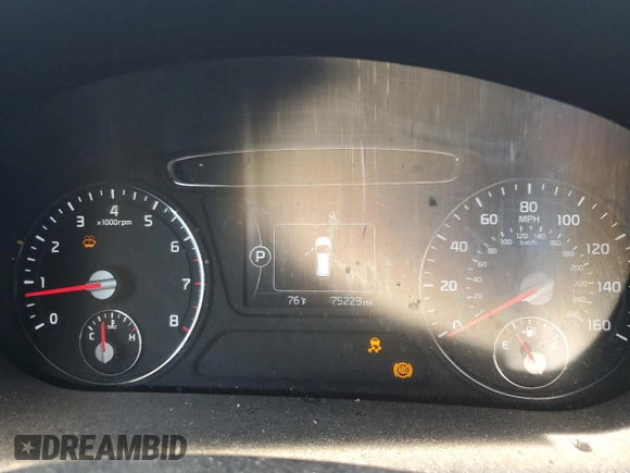 2016 Kia Sorento LX with VIN 5XYPG4A37GG087068, listed as a Copart auction lot 52555575 with 75,223 mi miles and Salvage Title. Bid and sale history available at carsss.com. Image 9.
