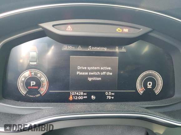 2019 Audi A6 Prestige with VIN WAUM2AF20KN053262, listed as a Copart auction lot 47344665 with 107,428 mi miles and Salvage title. Bid and sale history available at DreamBid. Image 9.