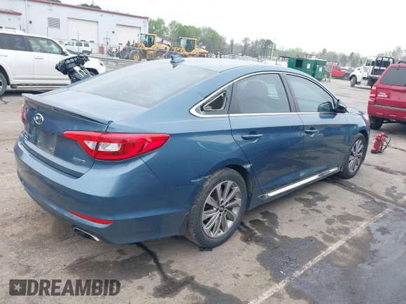 2017 Hyundai Sonata Sport with VIN 5NPE34AF2HH562729, listed as a IAAI auction lot 41941388 with 123,770 mi miles. Bid and sale history available at carsss.com. Image 4.