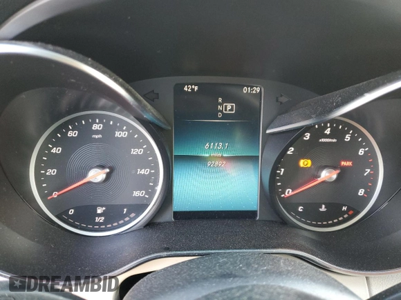 2020 Mercedes-Benz C 300 with VIN WDDWF8DB1LR546475, listed as a Copart auction lot 42337045 with 92,892 mi miles and Salvage title. Bid and sale history available at DreamBid. Image 9.