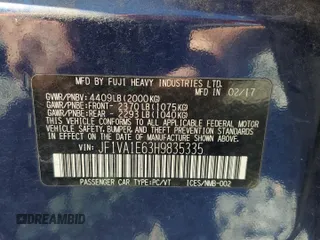 2017 Subaru WRX Premium с VIN JF1VA1E63H9835335, выставлен на аукционе Copart как лот 56746305 с пробегом 83 940 миль миль и Списание • Salvage title. История ставок и продаж доступна на DreamBid. Изображение 12.