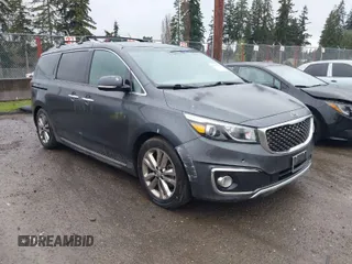 2016 Kia Sedona SX-L with VIN KNDME5C16G6118727, listed as a IAAI auction lot 41835104 with 116,657 mi miles. Bid and sale history available at carsss.com. Image 1.