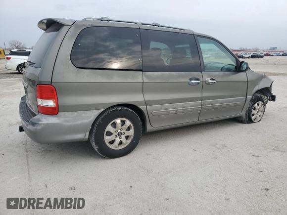 2005 Kia Sedona LX with VIN KNDUP132656679325, listed as a Copart auction lot 47759705 with 143,980 mi miles and Salvage Title. Bid and sale history available at carsss.com. Image 3.