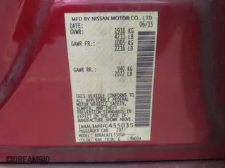 2015 Nissan Altima 2.5 S with VIN 1N4AL3AP4FC455035, listed as a IAAI auction lot 41997177 with 182,329 mi miles. Bid and sale history available at carsss.com. Image 9.