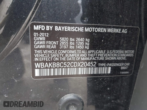 2012 BMW 7 Series 750Li с VIN WBAKB8C52CDX20452, выставлен на аукционе IAAI как лот 41770824 с пробегом 80 281 миль миль и . История ставок и продаж доступна на DreamBid. Изображение 9.