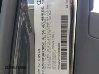 2017 Audi A4 Premium with VIN WAUGNAF40HN016369, listed as a Copart auction lot 51711855 with 88,208 mi miles and Salvage Title. Bid and sale history available at carsss.com. Image 12.