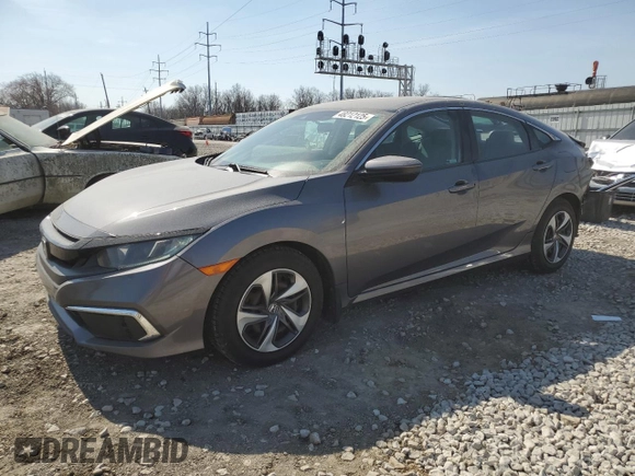2019 Honda Civic Sedan LX with VIN 19XFC2F61KE020549, listed as a Copart auction lot 48212125 with 122,778 mi miles and Salvage Title. Bid and sale history available at carsss.com. Image 1.