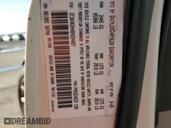 2006 Chrysler 300 C z VIN 2C3KA63H46H224097, wystawiony jako Copart lot #46235425 z przebiegiem 147 147 mil mil oraz Szkoda całkowita • Salvage title. Historia ofert i sprzedaży dostępna na DreamBid. Obrazek 15.