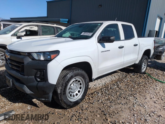 2023 Chevrolet Colorado 2WD Work Truck z VIN 1GCGSBEC7P1174630, wystawiony jako Copart lot #61053045 z przebiegiem 14 843 mil mil oraz Czysty tytuł • Clean title. Historia ofert i sprzedaży dostępna na DreamBid. Obrazek 1.