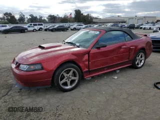2003 Ford Mustang GT Deluxe with VIN 1FAFP45X13F412731, listed as a Copart auction lot 43479025 with 196,519 mi miles and Salvage Title. Bid and sale history available at carsss.com. Image 1.