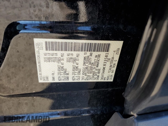 2021 Nissan Rogue S с VIN 5N1AT3AA6MC833581, выставлен на аукционе Copart как лот 56705425 с пробегом 33 122 миль миль и Списание • Salvage title. История ставок и продаж доступна на DreamBid. Изображение 14.