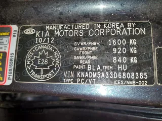 2013 Kia Rio LX with VIN KNADM5A33D6808385, listed as a Copart auction lot 53252465 with 247,651 mi miles and Clean Title. Bid and sale history available at carsss.com. Image 12.