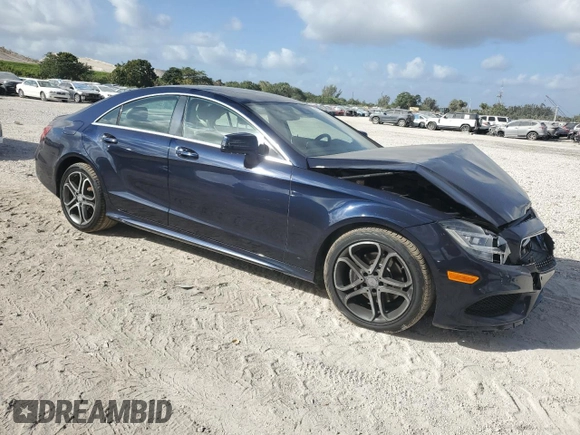 2015 Mercedes-Benz CLS 400 with VIN WDDLJ6HB8FA154029, listed as a Copart auction lot 45173395 with 63,889 mi miles and Salvage title. Bid and sale history available at DreamBid. Image 4.