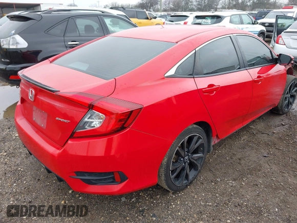 2019 Honda Civic Sedan Sport with VIN 2HGFC2F83KH540209, listed as a IAAI auction lot 41601755 with 54,177 mi miles. Bid and sale history available at carsss.com. Image 4.
