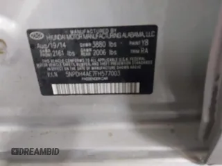 2015 Hyundai Elantra SE с VIN 5NPDH4AE7FH577003, выставлен на аукционе IAAI как лот 41253587 с пробегом Не указан миль и . История ставок и продаж доступна на DreamBid. Изображение 9.
