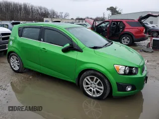 2014 Chevrolet Sonic LT with VIN 1G1JC6SH9E4219906, listed as a Copart auction lot 44125705 with 91,121 mi miles and Salvage Title. Bid and sale history available at carsss.com. Image 4.