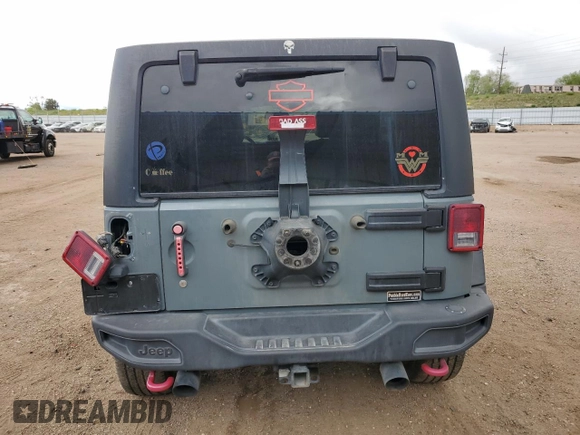2014 Jeep Wrangler Unlimited Rubicon z VIN 1C4HJWFG0EL316513, wystawiony jako Copart lot #57182325 z przebiegiem 150 012 mil mil oraz Szkoda całkowita • Salvage title. Historia ofert i sprzedaży dostępna na DreamBid. Obrazek 6.