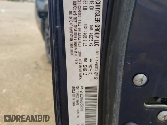 2013 Dodge Challenger SXT z VIN 2C3CDYAG3DH578949, wystawiony jako Copart lot #54664815 z przebiegiem 205 376 mil mil oraz Szkody całkowita. Historia ofert i sprzedaży dostępna na DreamBid. Obrazek 12.