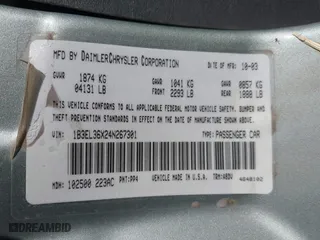 2004 Dodge Stratus SE with VIN 1B3EL36X24N267301, listed as a IAAI auction lot 41402238 with 143,579 mi miles. Bid and sale history available at carsss.com. Image 9.