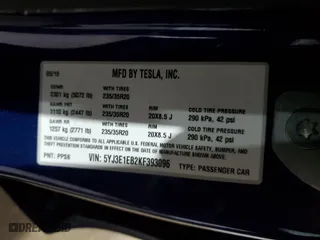 2019 Tesla Model 3 Long Range with VIN 5YJ3E1EB2KF393096, listed as a Copart auction lot 47637855 with 118,186 mi miles and Salvage Title. Bid and sale history available at carsss.com. Image 12.