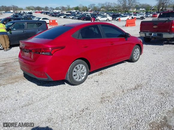 2021 Hyundai Accent SE with VIN 3KPC24A69ME140546, listed as a IAAI auction lot 41874525 with 57,569 mi miles. Bid and sale history available at carsss.com. Image 4.