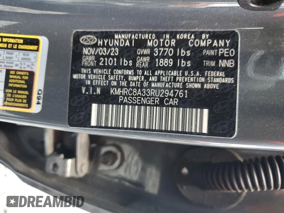 2024 Hyundai Venue Limited with VIN KMHRC8A33RU294761, listed as a Copart auction lot 62027005 with 13,657 mi miles and Non repairable. Bid and sale history available at DreamBid. Image 13.