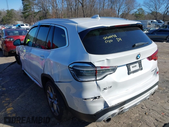 2021 BMW X3 sDrive30i with VIN 5UXTY3C03M9H57528, listed as a IAAI auction lot 41599216 with 89,776 mi miles and . Bid and sale history available at DreamBid. Image 3.