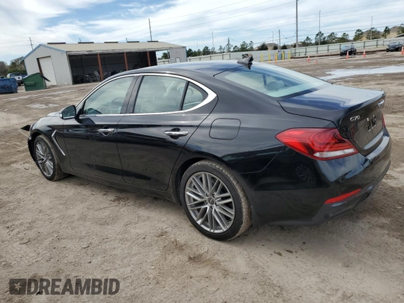 2021 Genesis G70 2.0T with VIN KMTG64LA9MU076535, listed as a Copart auction lot 42027754 with 20,446 mi miles. Bid and sale history available at carsss.com. Image 2.
