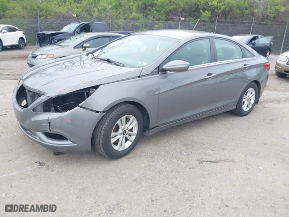 2013 Hyundai Sonata GLS with VIN 5NPEB4AC1DH577614, listed as a IAAI auction lot 42010925 with 95,518 mi miles. Bid and sale history available at carsss.com. Image 2.